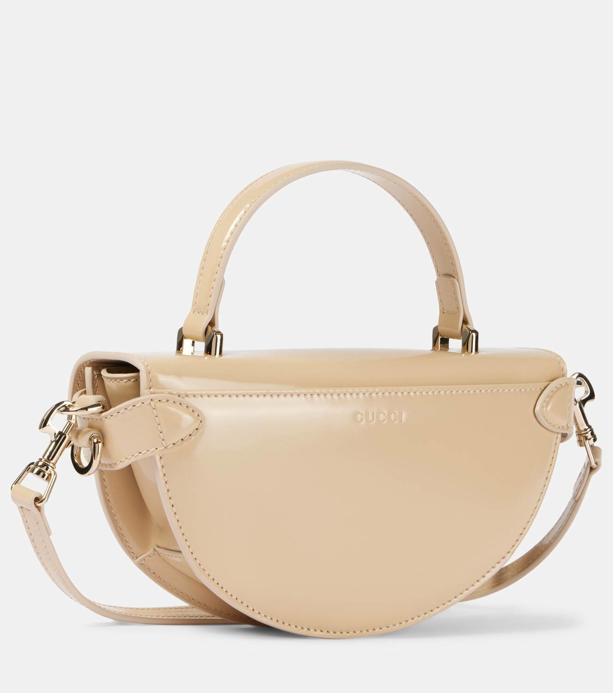 ハンドバッグ GUCCI HALFMOON LEATHER HANDBAG GUCCI Half Moon embellished leather shoulder bag | NET-A-PORTER