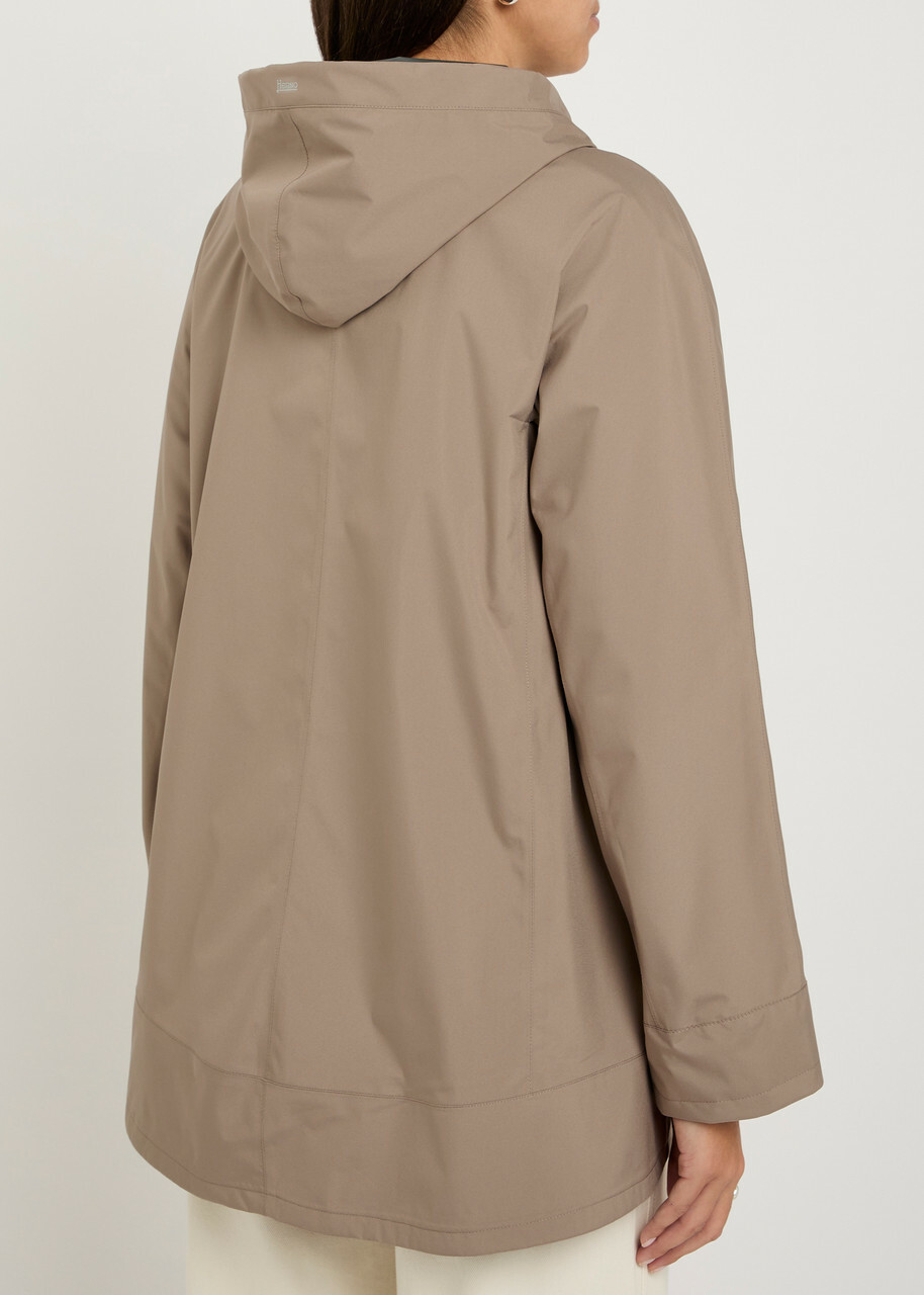 Herno Hooded Brushed Shell Jacket Taupe