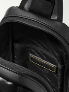 Master-Piece - Slick Logo-Appliquéd Leather and CORDURA® Barastec Nylon Sling Backpack