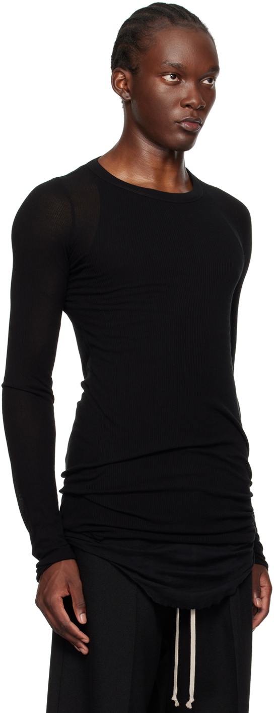 Rick Owens Black Porterville Rib Long Sleeve T-Shirt Rick Owens