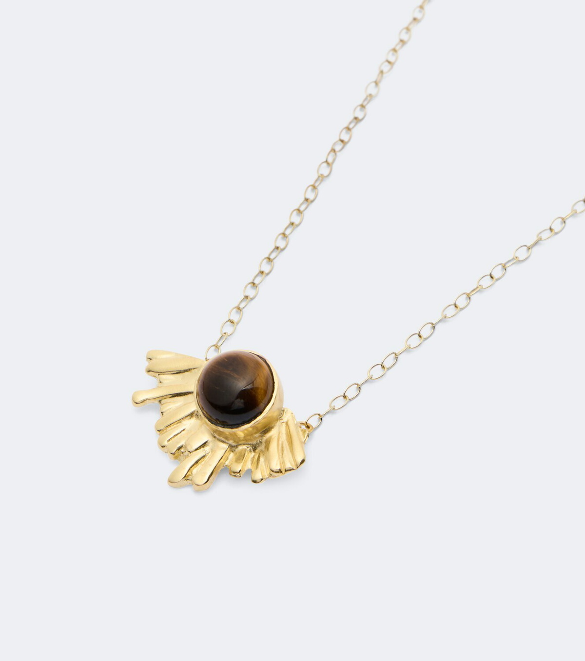 Ysso Crescent Sun embellished 24kt gold-plated necklace