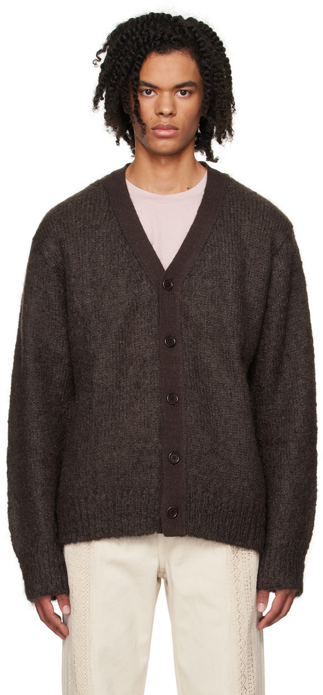 AMOMENTO Brown Grandpa Cardigan AMOMENTO