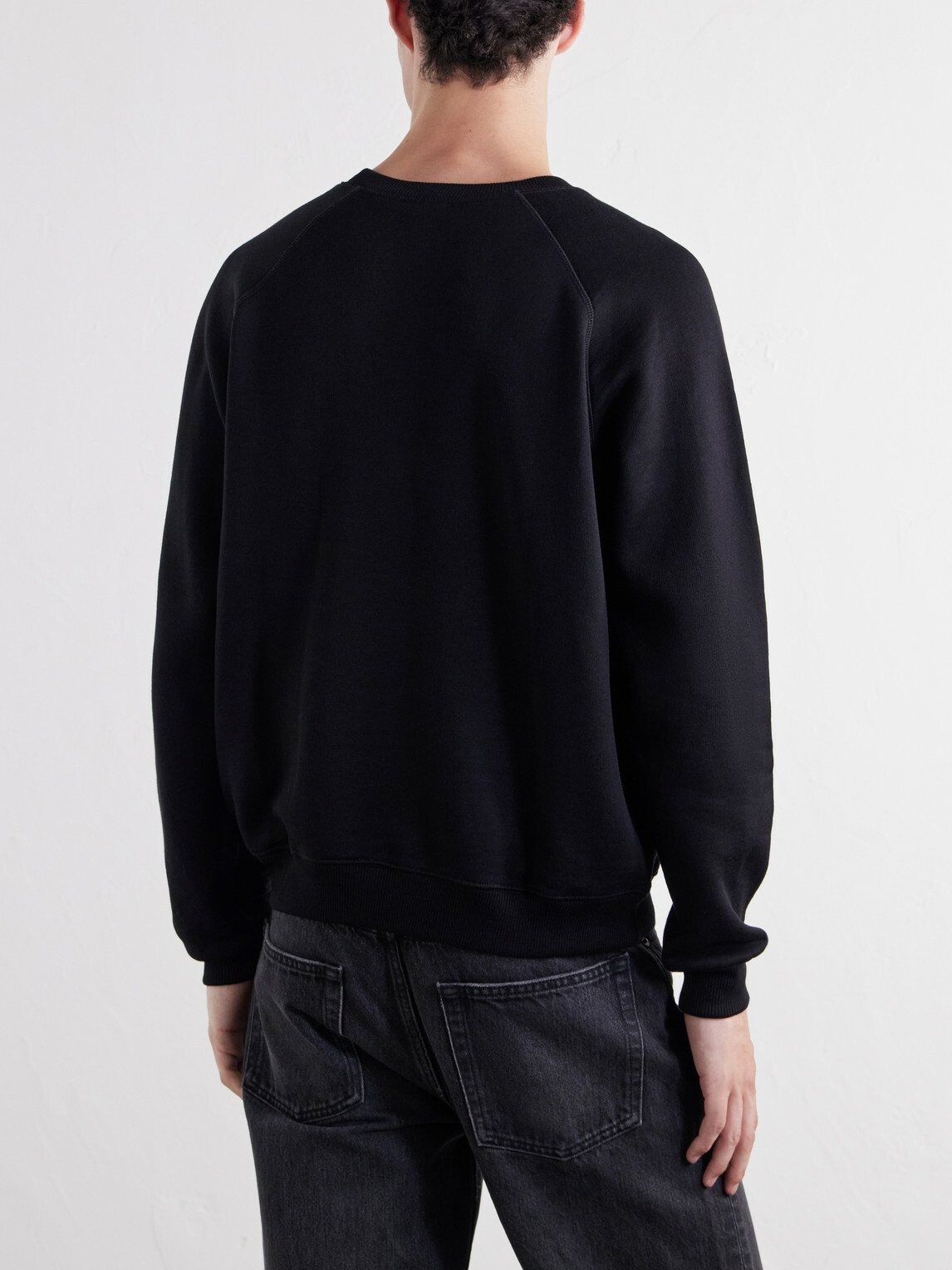 TOTEME - Cotton and Silk-Blend Jersey Sweater - Black
