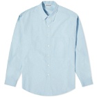 Auralee Men's Washed Finx Shirt in Sax Blue