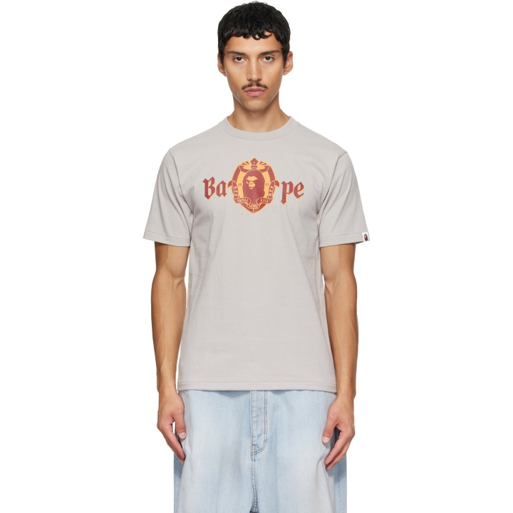 Photo: BAPE Gray 'BAPE' Old English Logo T-shirt