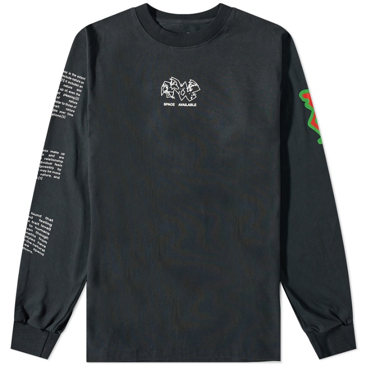 Photo: Space Available Men's Long Sleeve New Green World T-Shirt in Black