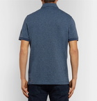 Loro Piana - Puppytooth Virgin Wool and Cotton-Blend Polo Shirt - Men - Blue