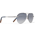 Ermenegildo Zegna - Aviator-Style Gunmetal-Tone Sunglasses - Gunmetal