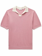 Richard James - Honeycomb-Knit Organic Cotton Polo Shirt - Pink