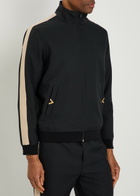 Valentino Garavani Panelled Jersey-twill Track Jacket Black And White