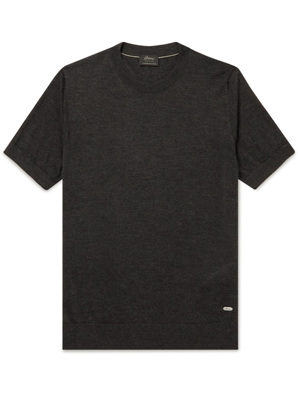 Photo: Brioni - Cashmere and Silk-Blend T-Shirt - Gray