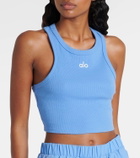 Alo Yoga Aspire cotton-blend jersey crop top