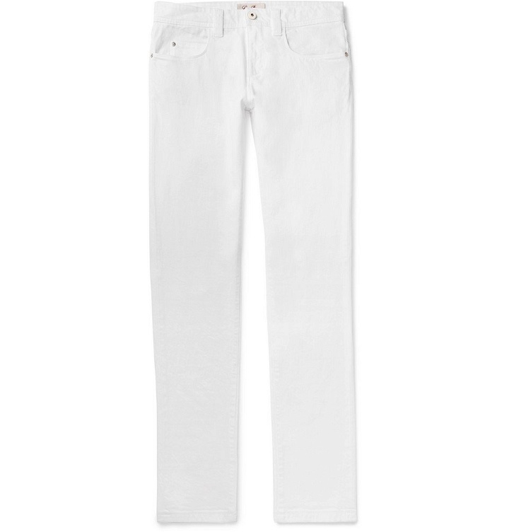 Photo: Loro Piana - Slim-Fit Stretch-Denim Jeans - Men - White
