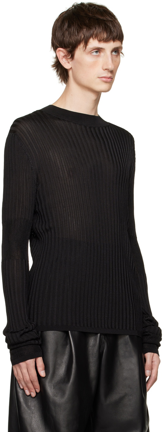 AARON ESH Black Pinstripe Sweater Aaron Esh