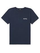 A.P.C. - Mike Logo-Print Cotton-Jersey T-Shirt - Blue