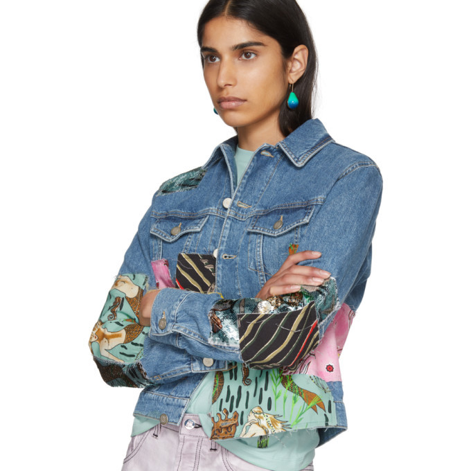 Loewe Indigo Paula's Ibiza Edition Patchwork Denim Jacket – BlackSkinny