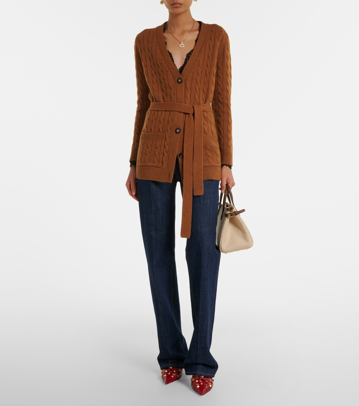 Valentino Cable-knit cashmere cardigan