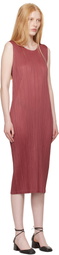 PLEATS PLEASE ISSEY MIYAKE Burgundy Monthly Colors May Maxi Dress
