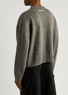 Mki Miyuki Zoku Logo-embroidered Knitted Jumper Grey