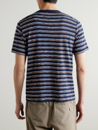 Folk - Striped Organic Cotton-Jersey T-Shirt - Blue