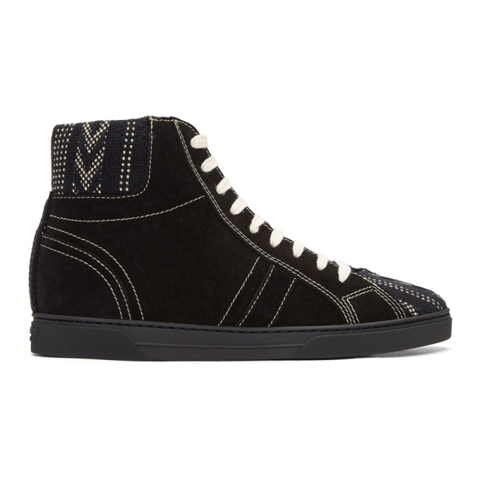 Photo: Saint Laurent Black Ikat Joe High-Top Sneakers