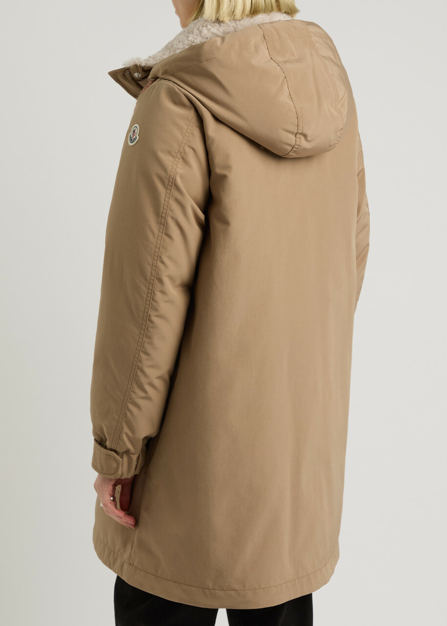 Moncler Urfe Hooded Shell Parka Beige Moncler