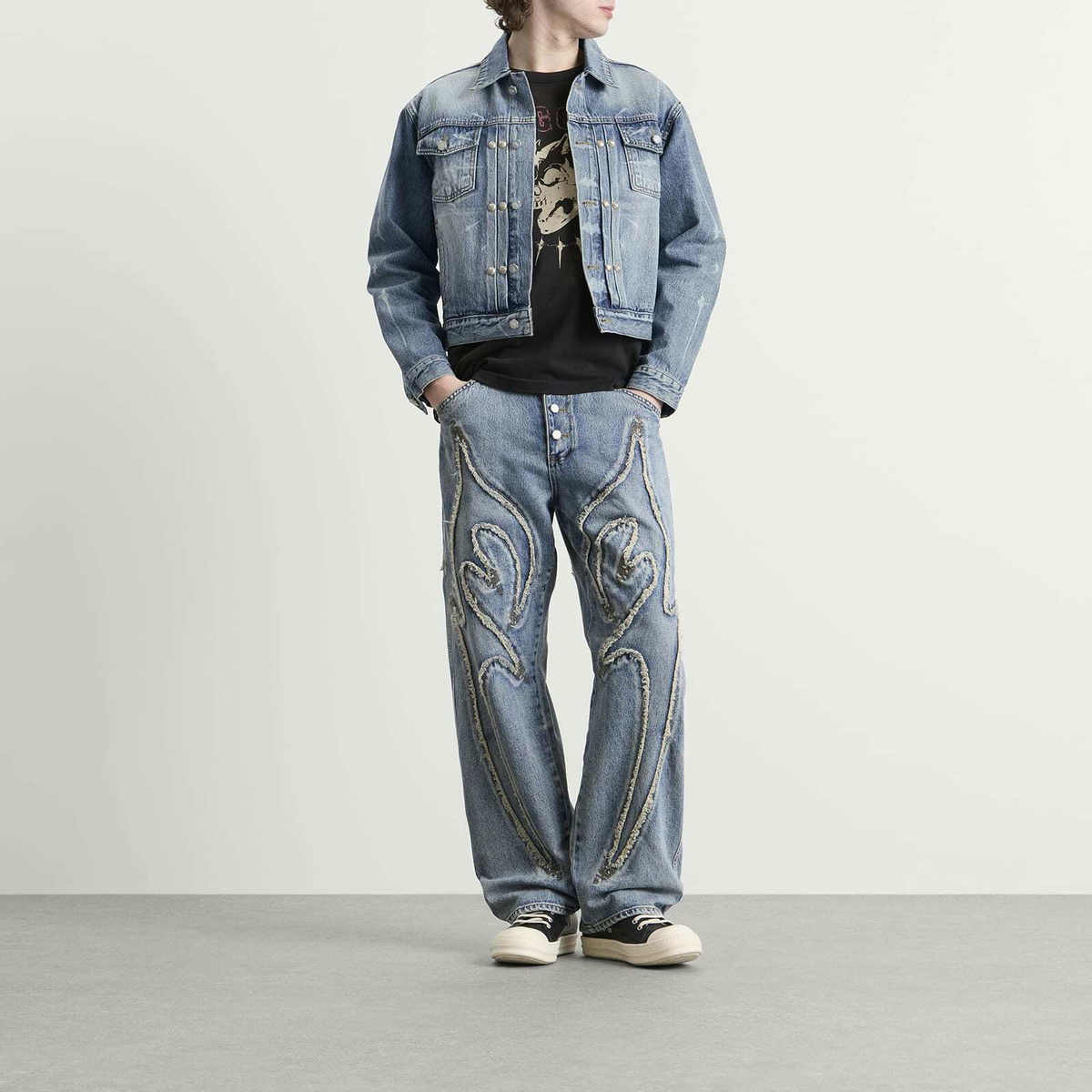 Thug Club Men's Denim Jacket in Blue