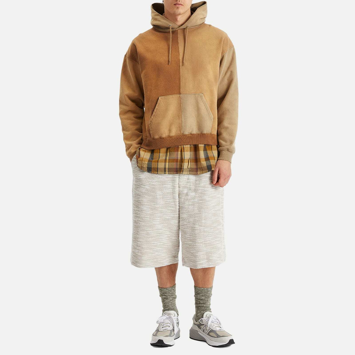 Merely Made Men's Jacquard Wide Shorts in Beige