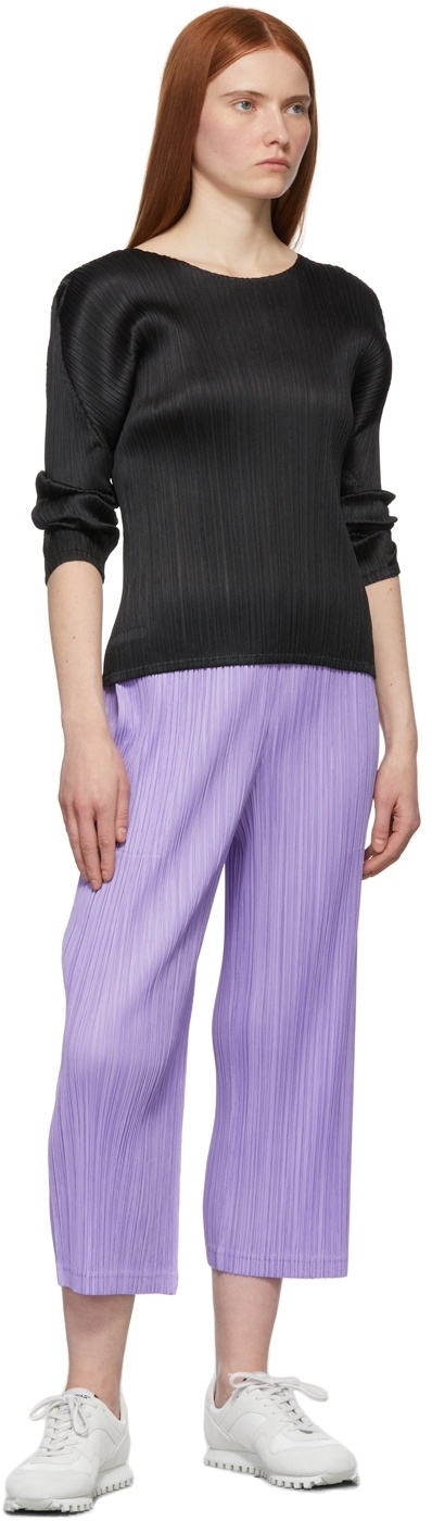 Pleats Please Issey Miyake Purple Thicker Bottoms 1 Trousers