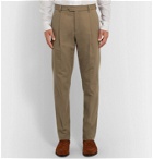 Caruso - Beige Pleated Cotton-Twill Trousers - Green