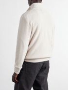 NN07 - Danny 6429 Ribbed Chenille Half-Zip Sweater - Neutrals