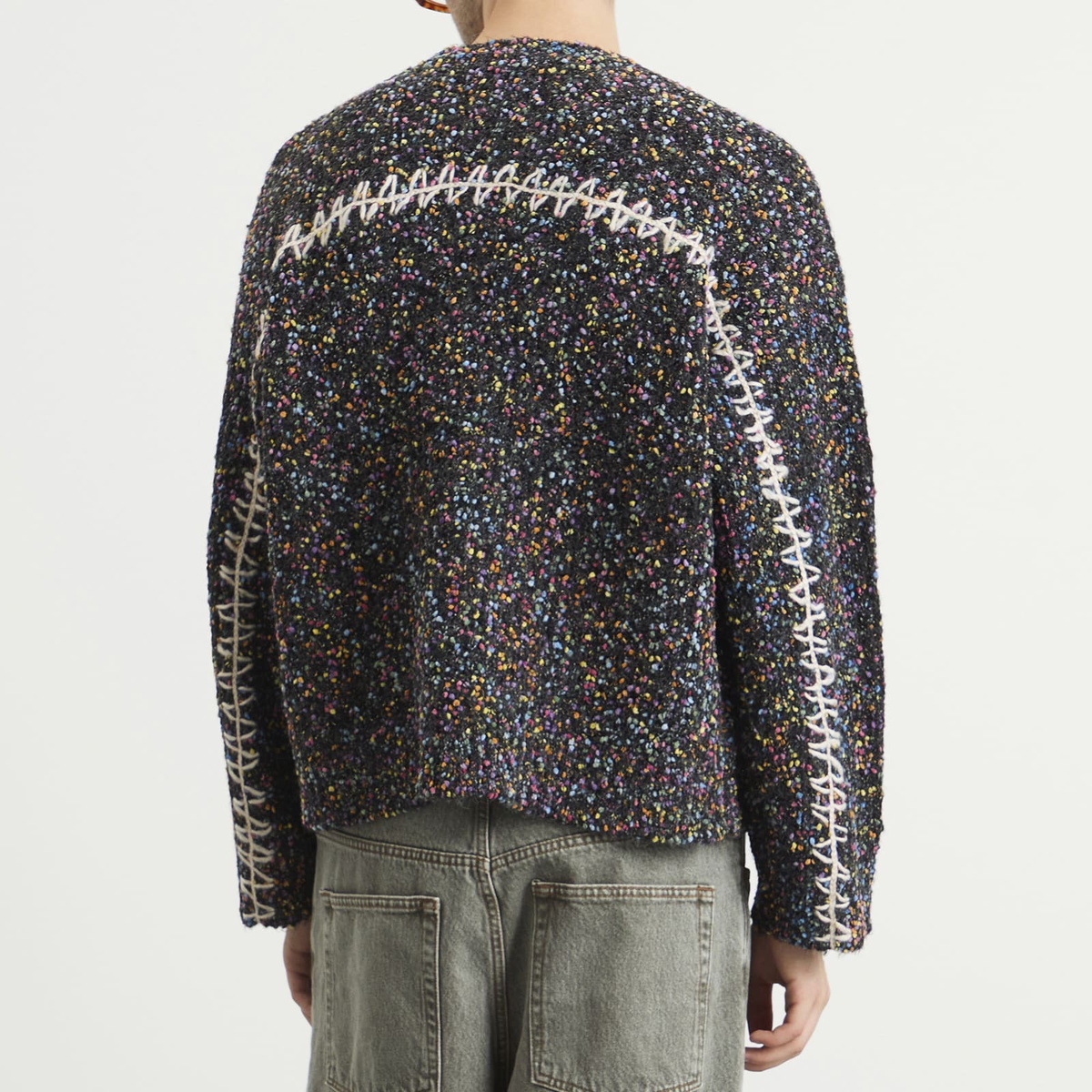 ACMH by Magic Castles Men's Rev Crew Neck Jumper in Black Multi ACMH by ...