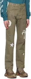 Palm Angels Khaki 'Nightsky' Cargo Pants