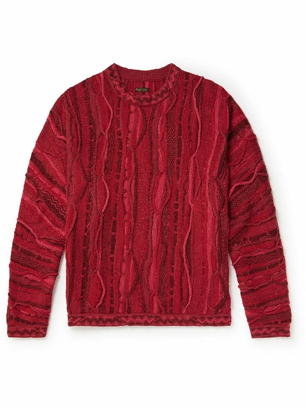 Photo: KAPITAL - Jacquard-Knit Cotton-Blend Sweater - Red