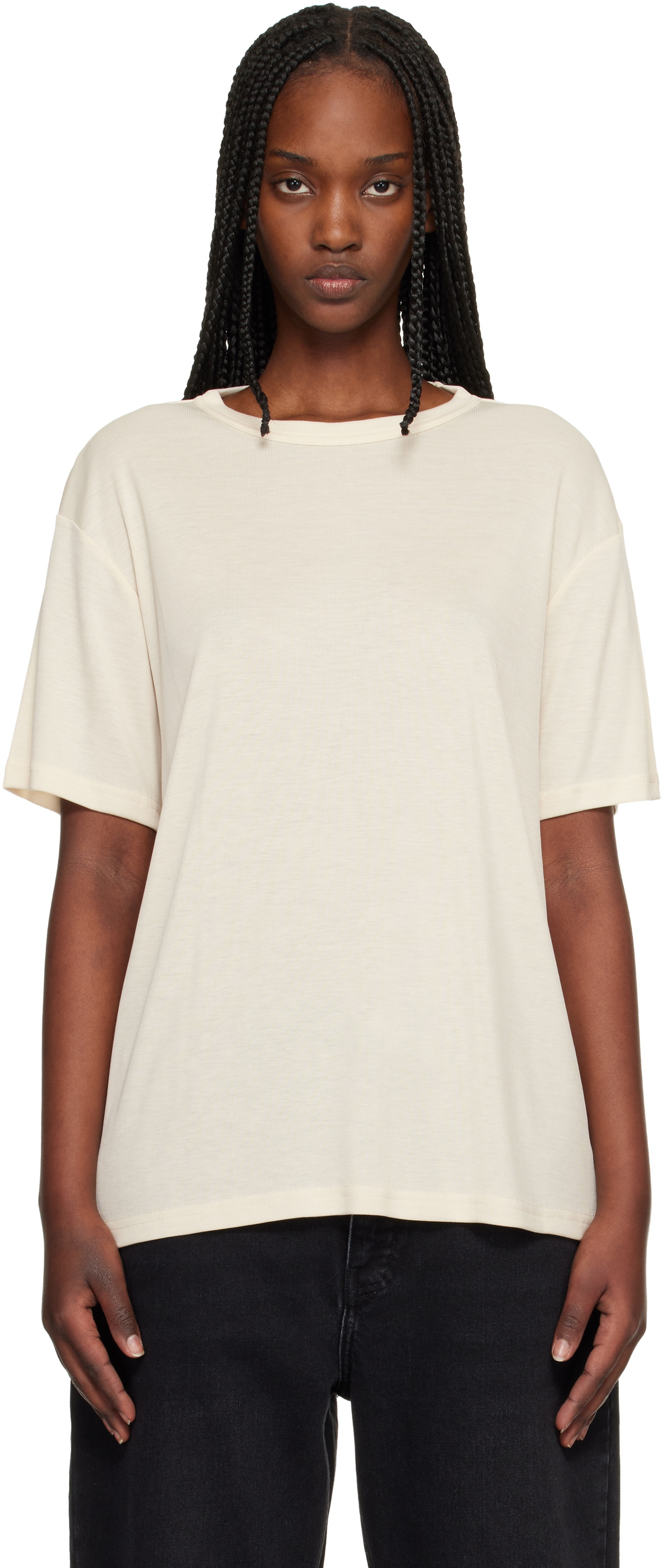Studio Nicholson Beige Rond T-shirt