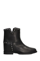 Via Roma 15 Ankle Boots Inside Wedge In Black Leather
