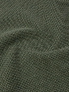 Stone Island - Logo-Appliquéd Basketweave Wool-Blend Sweater - Green