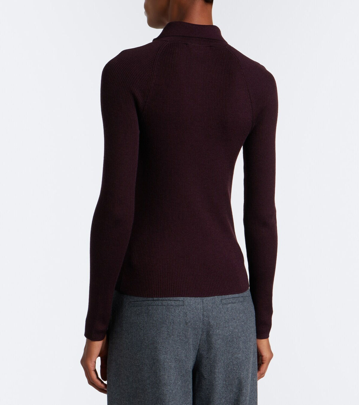 Vince Ribbed-knit wool and silk polo sweater