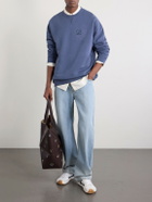 LOEWE - Logo-Embroidered Printed Cotton-Jersey Sweatshirt - Blue
