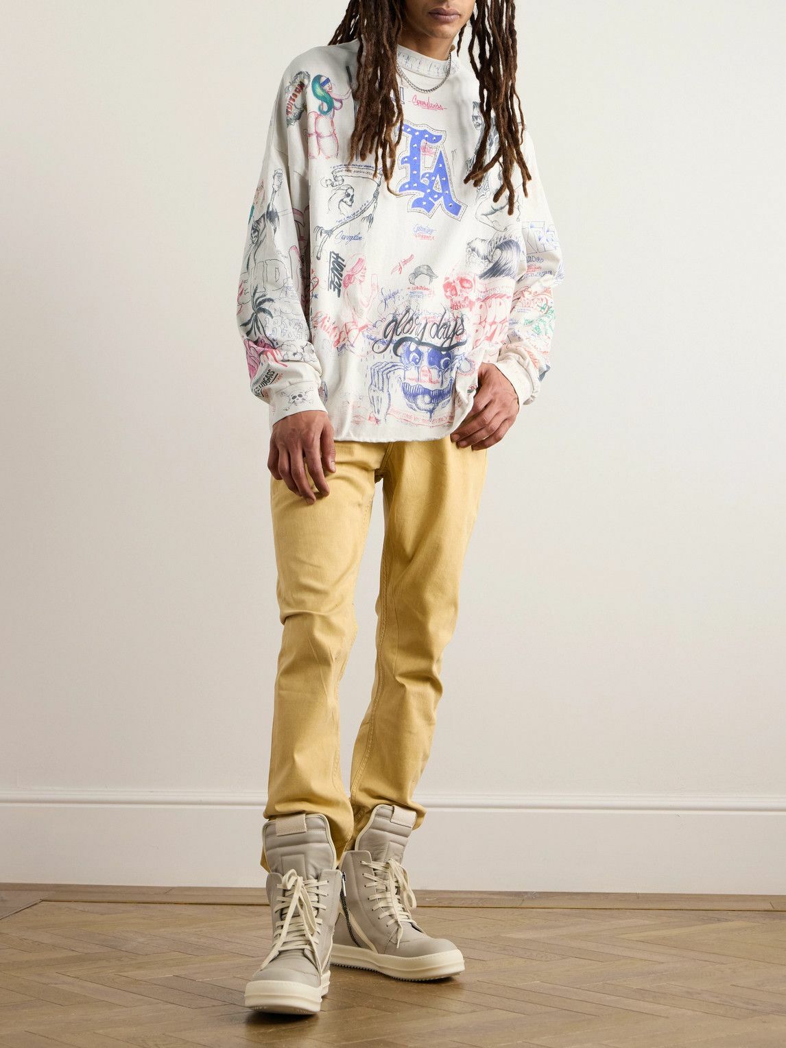 SAINT Mxxxxxx - Born x Raised Embellished Printed Cotton-Jersey