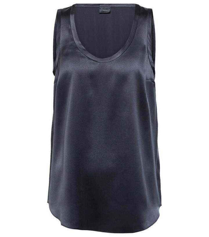 Photo: Brunello Cucinelli Silk-blend tank top