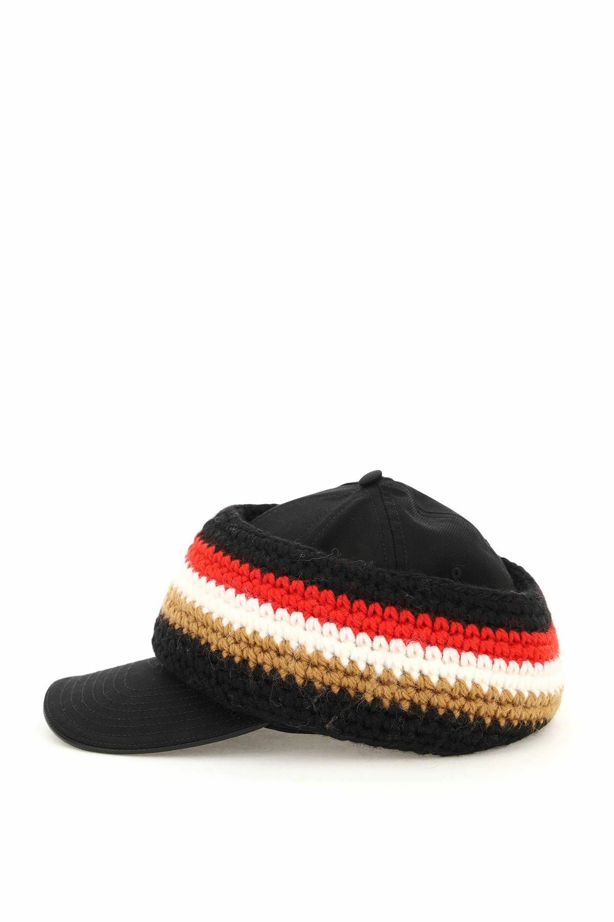 BURBERRY baseball cap with knit headband Black Burberry display picture 3