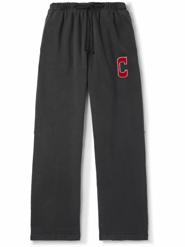 Photo: Cherry Los Angeles - Championship Parachute Straight-Leg Logo-Appliquéd Cotton-Jersey Sweatpants - Gray
