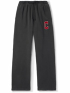Cherry Los Angeles - Championship Parachute Straight-Leg Logo-Appliquéd Cotton-Jersey Sweatpants - Gray