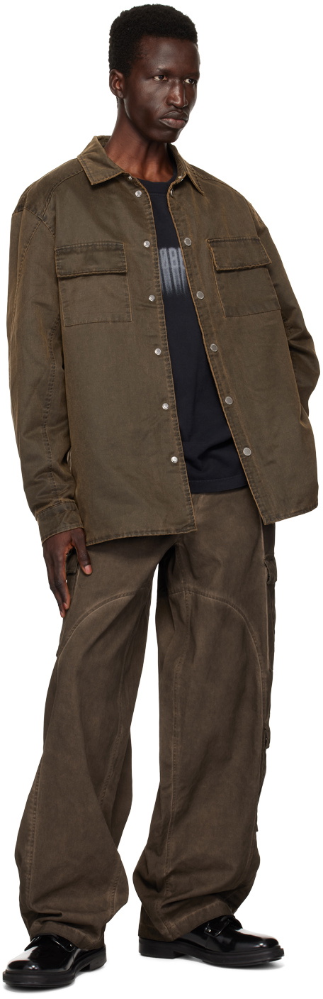 Han Kjobenhavn Brown Washed Technical Denim Cargo Pants