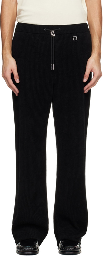 Photo: WOOYOUNGMI Black Banded Ribbed Sweatpants