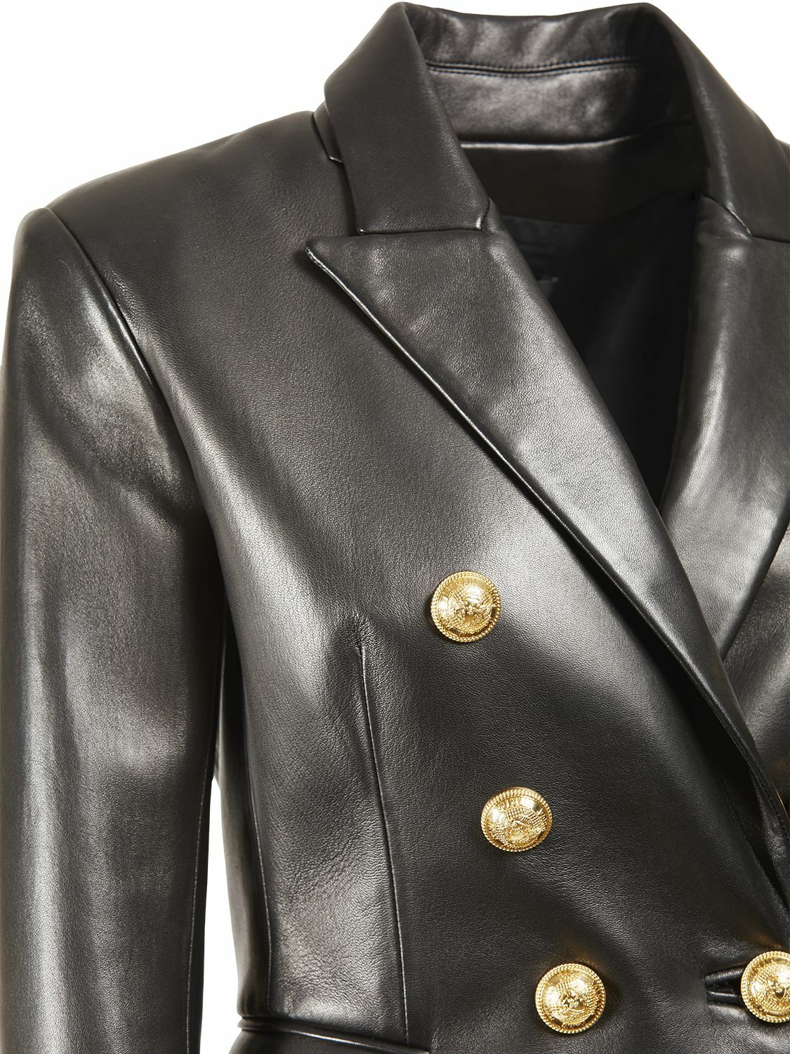 BALMAIN - Double Breasted Leather Jacket Balmain BALMAIN - Double Breasted Leather Jacket Balmain