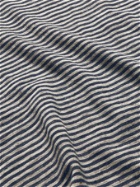 BRUNELLO CUCINELLI - Striped Stretch-Linen T-Shirt - Blue