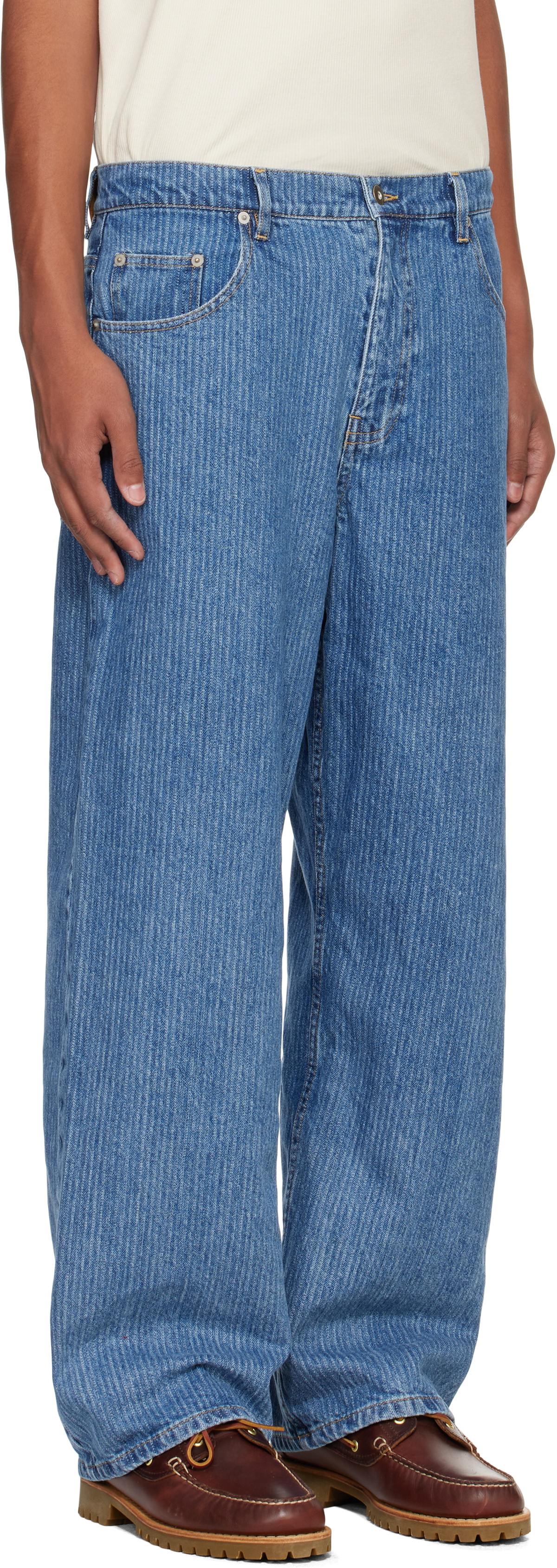 Small Talk Studio Blue Jacquard Stripe Jeans