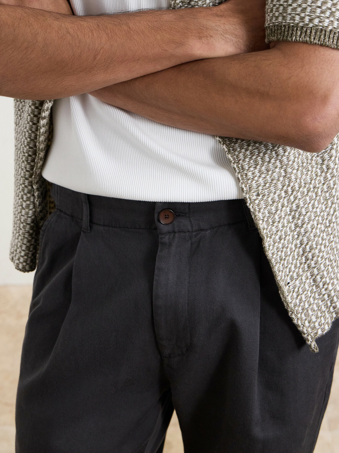Mr P. - Daniel Tapered Pleated Cotton-Canvas Trousers - Gray